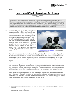 CommonLit | Lewis and Clark: American Explorers