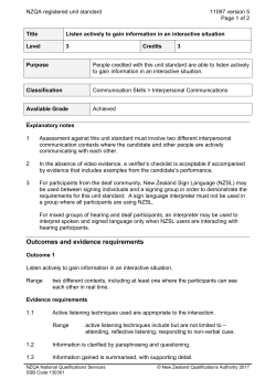 11097 Listen actively to gain information in an interactive situation