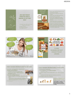 CLAIM: HUMANS DID NOT EVOLVE TO EAT GRAINS