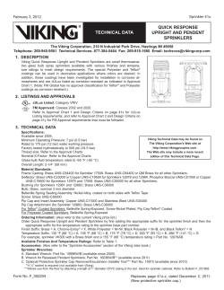 quick response upright and pendent sprinklers