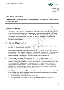 QAA Scotland: 12th Enhancement Themes Conference