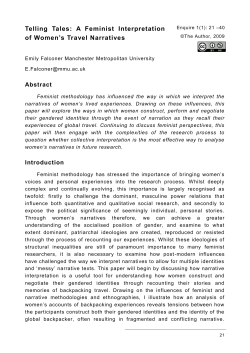 Telling Tales: A Feminist Interpretation of Women`s Travel Narratives