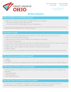 Mobile Deposit - Credit Union of Ohio