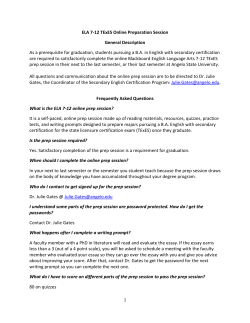 ELA 7-12 TExES Online Preparation Session