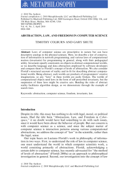 ABSTRACTION, LAW, AND FREEDOM IN COMPUTER SCIENCE