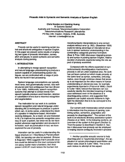 Prosodic Aids to Syntactic and Semantic Analysis of Spoken English