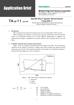 Specific Heat Capacity Measurements Using DSC I