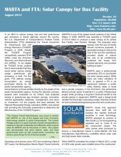 MARTA and FTA: Solar Canopy for Bus Facility