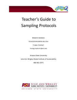 Teacher`s Guide to Sampling Protocols