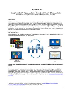 Share Your SAS Visual Analytics Reports with SAS Office Analytics