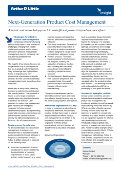Next Generation Product Cost Management