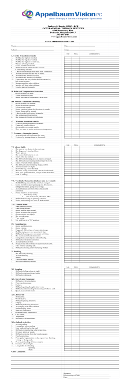 Sensorimoter Checklist