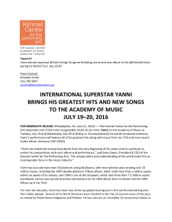 International superstar @Yanni brings his