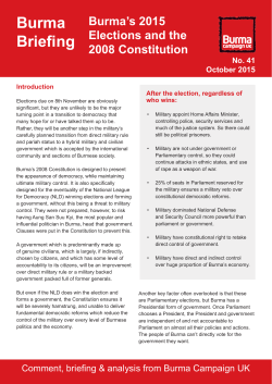 Burma Briefing - Burma Campaign UK