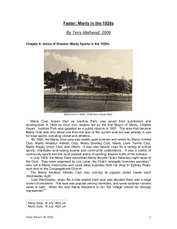 Faster: Manly in the 1920s