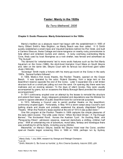 Faster: Manly in the 1920s