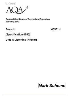GCSE French Mark scheme Unit 01