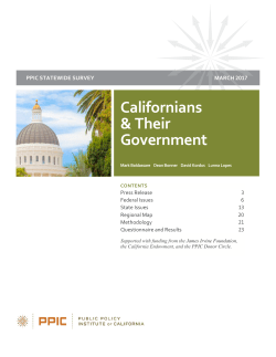 PPIC Statewide Survey: Californians and Their Government, March
