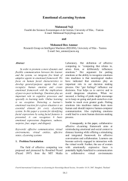 Emotional eLearning System - International Journal of the Computer