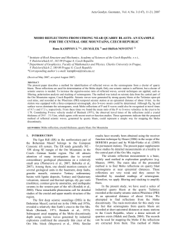 moho reflections from strong near quarry blasts: an example for the