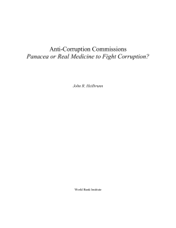 Anti-Corruption Commissions: Panacea or Real