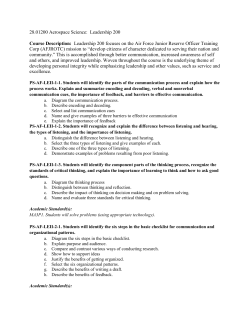 Leadership 200 focuses on the Air Force Junior Reserve