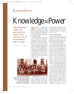 Knowledge=Power: Historically Black Colleges and Universities