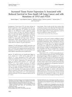 Increased Tissue Factor Expression Is