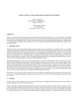 SBW - A modular framework for Systems Biology