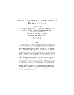 Irrelevant Conjunction and the Ratio Measure or Historical Skepticism