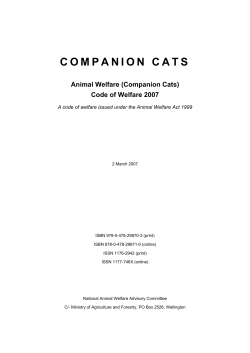 Companion Cats - Code of Welfare 2007