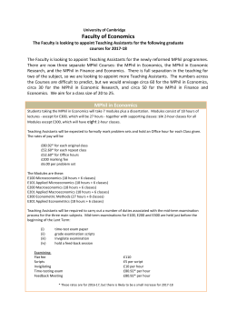 Teaching Assistants - Faculty of Economics