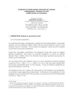 OVERVIEW OF TRADE-MARKS LITIGATION IN CANADA