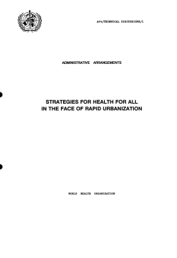 strategies for health for all in the face of rapid urbanization