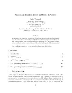 Quadrant marked mesh patterns in words
