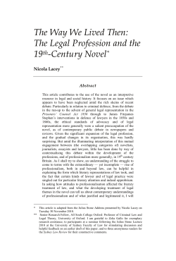 The Way We Lived Then: The Legal Profession and the 19th