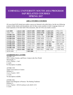 Courses - South Asia Program