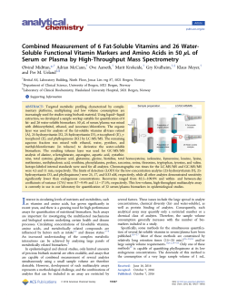 Combined Measurement of 6 Fat-Soluble Vitamins and 26 Water