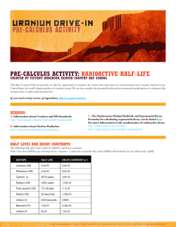 PRE-CALCULUS ACTIVITY: RADIOACTIVE HALF-LIFE