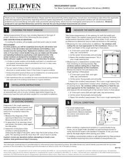 MEASUREMENT GUIDE for New Construction and