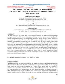the effect of the number of affixes on vocabulary learning of iranian