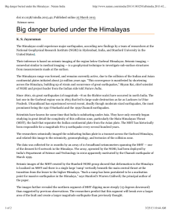 Big danger buried under the Himalayas : Nature India