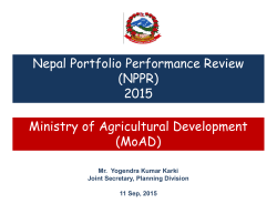 Ministry of Agricultural Development (MoAD) Nepal Portfolio