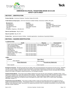 Ammonium Sulphate Tranzform - SDS - 2015 PDF