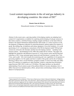 Local content requirements in the oil and gas industry in developing