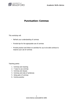 Punctuation: Commas - University of Bradford