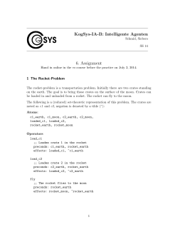 KogSys-IA-B: Intelligente Agenten 6. Assignment