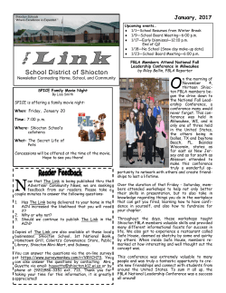 January 2017 - School District of Shiocton