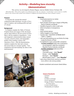 Activity&mdash;Modeling lava viscosity (demonstration)