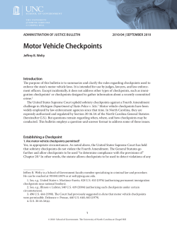 motor Vehicle checkpoints - NC Sheriffs` Association